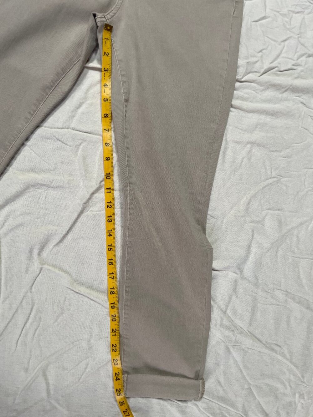 Joseph Ribkoff Jeans Taupe Beige Rhinestone Cuffed Pants Size 10 - Picture 11 of 11